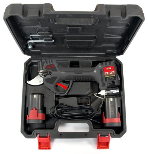 LISAM TL 37 FORBICE A BATTERIA DA POTATURA Ø37mm 2 BATTERIE 4,5Ah FODERO INCLUSO